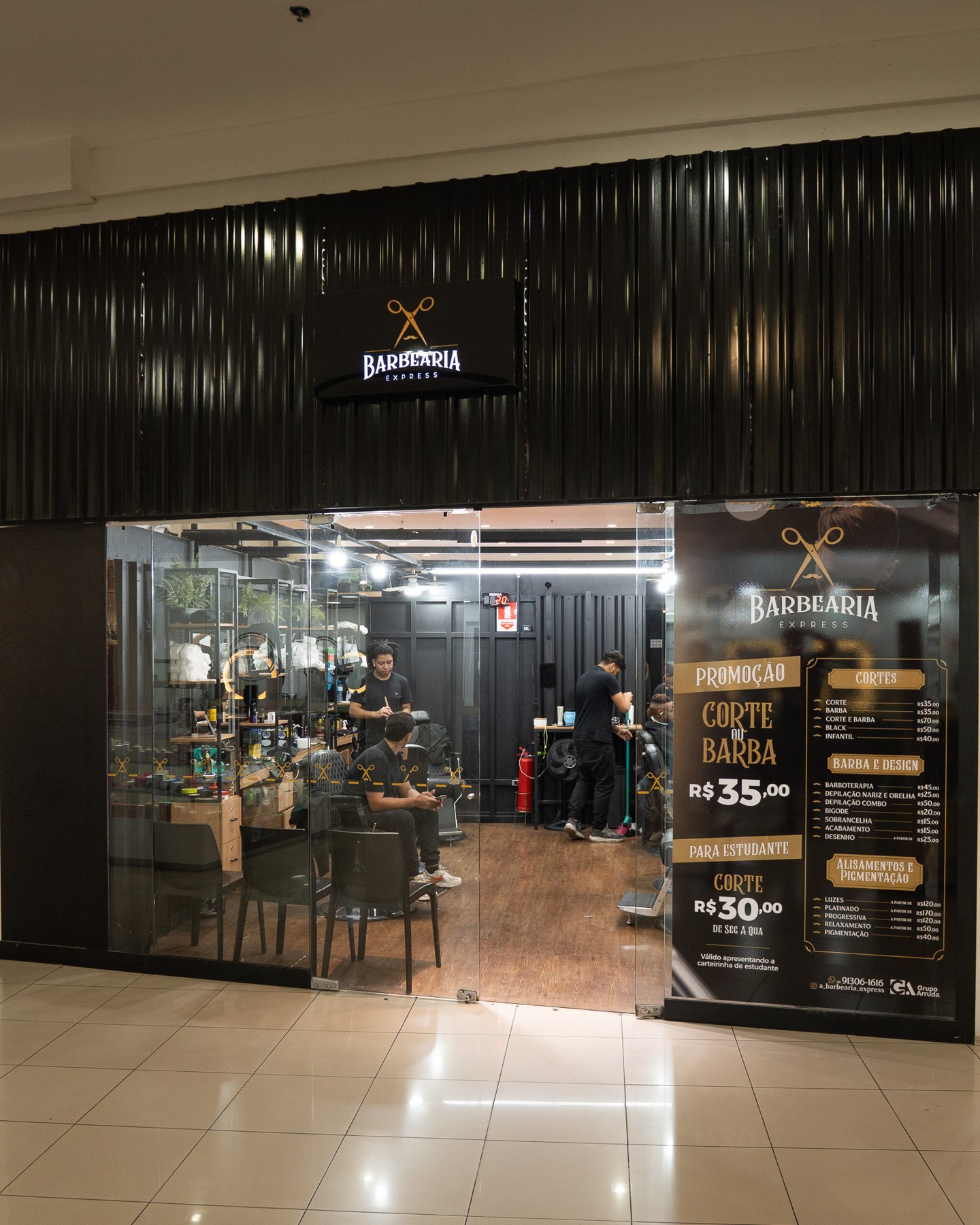 Fachada da A Barbearia Express — Shopping SP Market